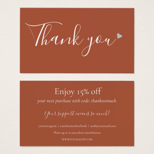 ありがとうショッピングテラコッタ割引カード (正面&裏面)