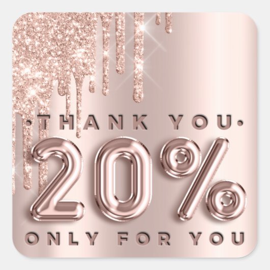 ありがとうショッピングバラドライブ20%オフのドライブ スクエアシール (正面)