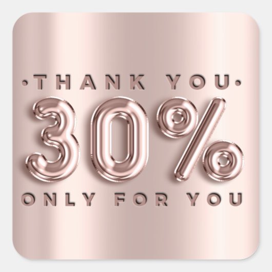 ありがとうショッピングバラドライブ30%オフモダン スクエアシール (正面)