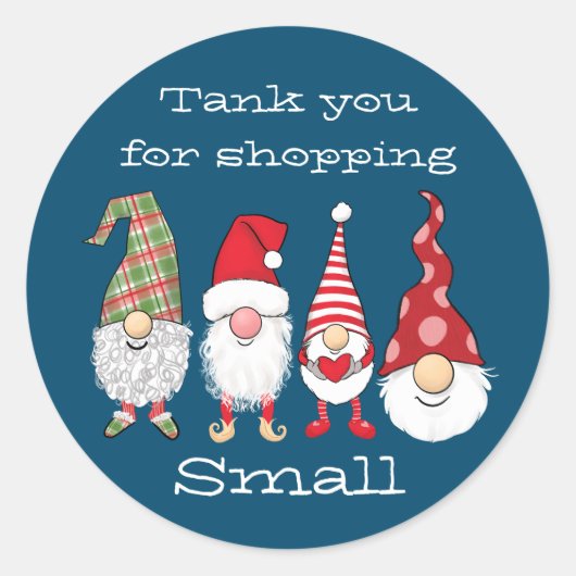 ありがとうショッピング小さなクリスマス格言 ラウンドシール (正面)