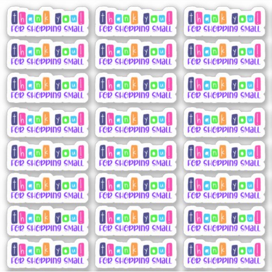 ありがとうショッピング小さなビニールシール シール (正面)