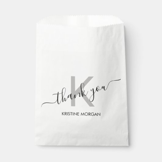 ありがとうシルバーグモノグラムのスクリプトの好意バッグ フェイバーバッグ (正面)