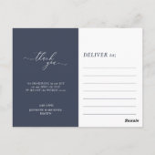 ありがとうシンプルミニマルな海軍 ポストカード (裏面)