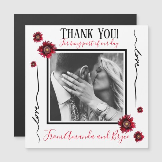 ありがとうシンプル赤いケシ (正面/裏面)