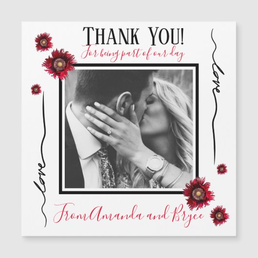 ありがとうシンプル赤いケシ (正面)