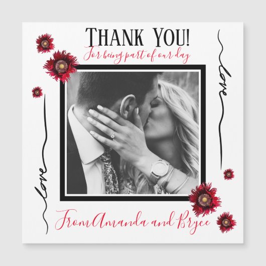 ありがとうシンプル赤いケシ (正面)