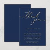 ありがとうシンプル金ゴールド結婚ズ エンクロージャーカード (正面/裏面)