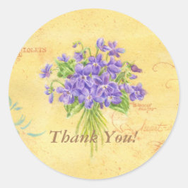 ありがとうシール スイートバイオレットの花束 ラウンド ラウンドシール