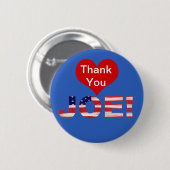 ありがとうジョー!フラグ付き青 缶バッジ (正面&裏面)