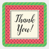 ありがとうスイカ果実封筒シール スクエアシール (正面)