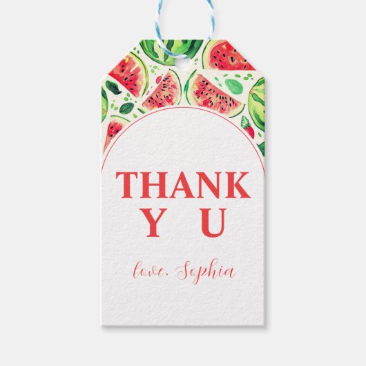 ありがとうスイカ1歳の誕生日 ギフトタグ (正面)