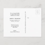 ありがとうスクリプトベビー写真誕生のお知らせ 案内ポストカード (裏面)