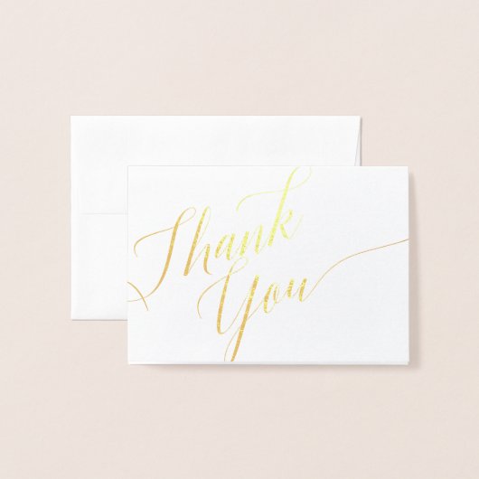 ありがとうスクリプトミニ(3.5"x5")フォイルカード 箔カード (封筒付き正面)