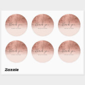 ありがとうスクリプト赤面バラ金ゴールドフォイルグラデーション ラウンドシール (シート)