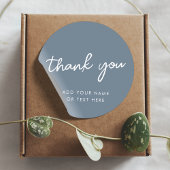 ありがとうステッカー | ミニマルブルーグレー ラウンドシール