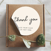 ありがとうステッカー | ミニマル ニュートラル クリーム ラウンドシール