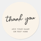 ありがとうステッカー | ミニマル ニュートラル クリーム ラウンドシール (正面)