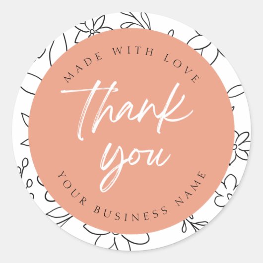 ありがとうステッカー ラウンドシール (正面)