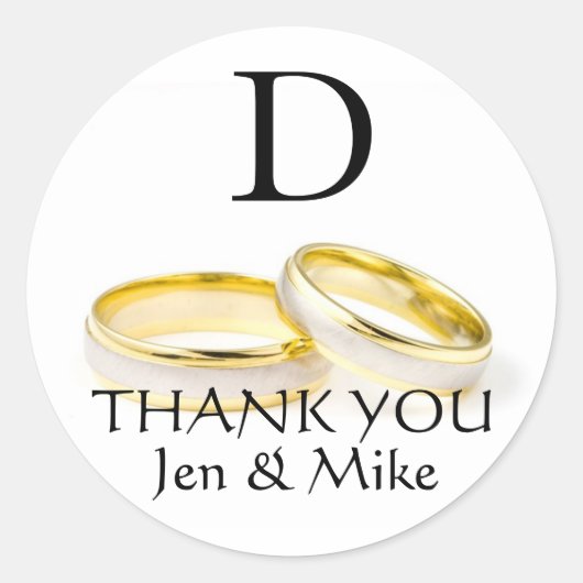 ありがとうステッカーMonogram D ラウンドシール (正面)