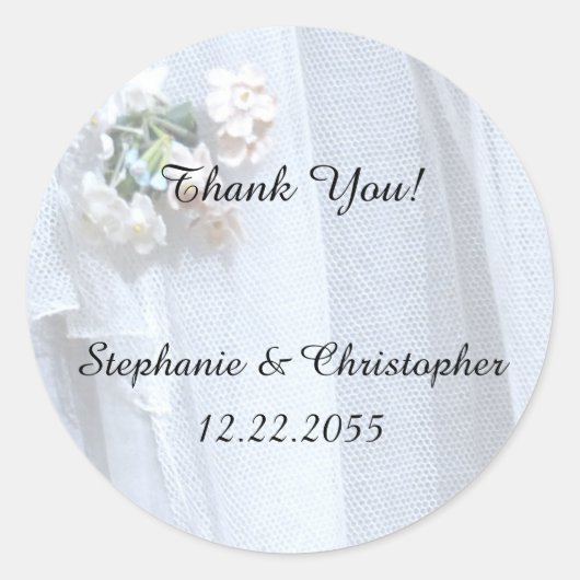 ありがとうステッ結婚カーさん、ヴィンテージレース ラウンドシール (正面)