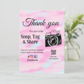 ありがとうスナップラベル共有メディアカメラ追加のソシアル シーズンカード (スタンド正面)