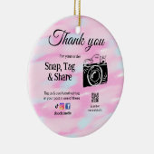 ありがとうスナップラベル共有メディアカメラ追加のソシアル セラミックオーナメント (右)