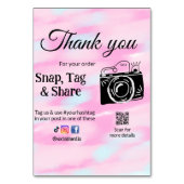 ありがとうスナップラベル共有メディアカメラ追加のソシアル テーブルナンバー (裏面)