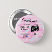 ありがとうスナップラベル共有メディアカメラ追加のソシアル 缶バッジ (正面&裏面)