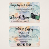 ありがとうスナップ、ラベル&共有ソーシャルメディアカード (正面&裏面)