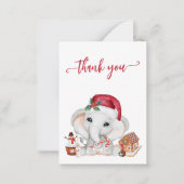 ありがとうゾウのサンタクリスマスベイビーシャワー ノートカード (正面)