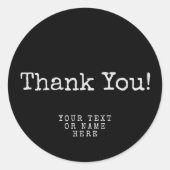 ありがとうタイプライターミニマル赤面ピンクの四角 ラウンドシール (正面)