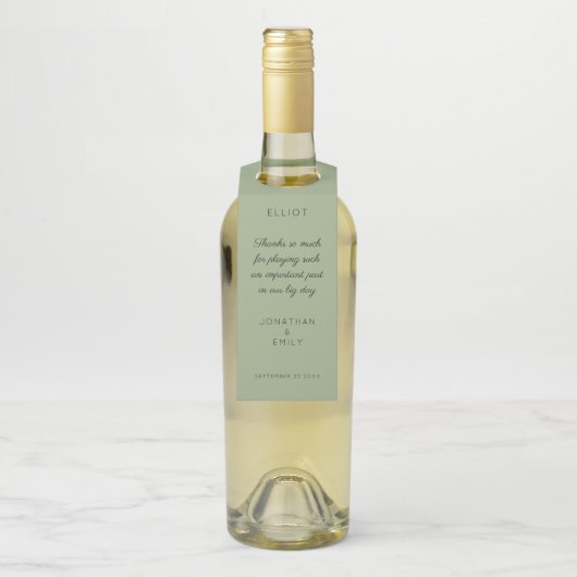 ありがとうタイポグラフィセージ緑の名結婚前 ボトルネックタグ (ボトル)