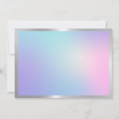 ありがとうタイポグラフィピンクとブルーグラデーション サンキューカード (裏面)