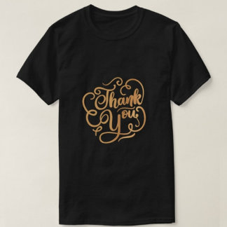 ありがとうタイポグラフィブラックメンズTシャツ Tシャツ