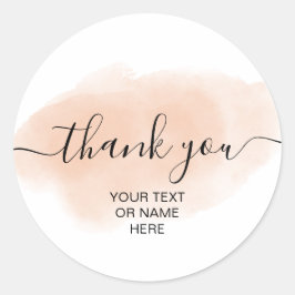 ありがとうタイポグラフィミニマル赤面ピンクロゴcl ラウンドシール