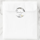 ありがとうタイポグラフィミニマル赤面ピンクロゴcl ラウンドシール (バッグ)