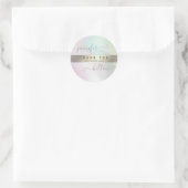 ありがとうタイポグラフィミニマル金ゴールドフォイル ラウンドシール (バッグ)