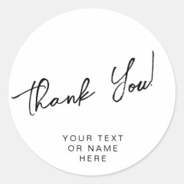 ありがとうタイポグラフィミニマル黒白cl ラウンドシール