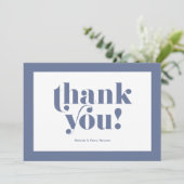 ありがとうタイポグラフィ青の白 サンキューカード (スタンド正面)