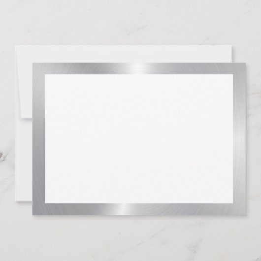 ありがとうタイポグラフィ、シルバー&ホワイト背景 サンキューカード (裏面)