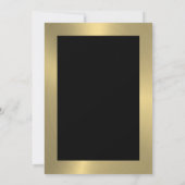 ありがとうタイポグラフィ、黒い背景の金ゴールド サンキューカード (裏面)