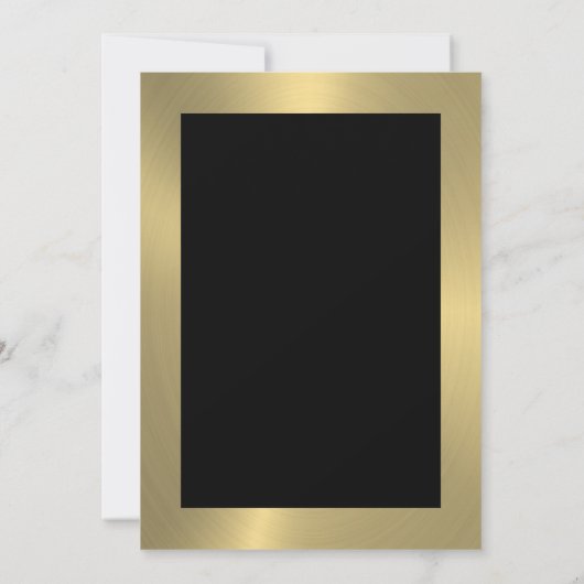 ありがとうタイポグラフィ、黒い背景の金ゴールド サンキューカード (裏面)