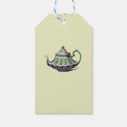 ありがとうタグビーフワンダーランドティーポット茶結婚式 ギフトタグ (裏面)