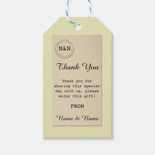 ありがとうタグライブラリ好意タグ結婚式の本 ギフトタグ (正面)