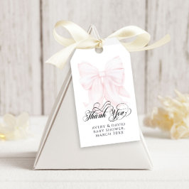 ありがとうタグ ワン 1歳の誕生日 ピンクのリボン 女の子 ギフトタグ