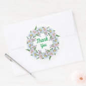 ありがとうダイジーフラワーリースステッカー ラウンドシール (封筒)