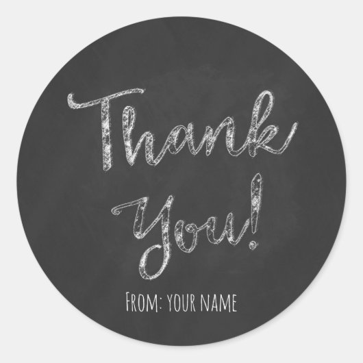 ありがとうチョークパーソナライズされた ラウンドシール (正面)
