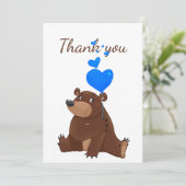 ありがとうテディベアバルーン漫画おもしろい動物 サンキューカード (スタンド正面)