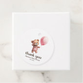 ありがとうテディベアーガールベビーシャワーメッセージカード フェイバータグ (インサイチュ)