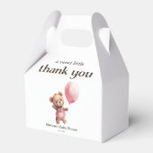 ありがとうテディベアーガールベビーシャワー フェイバーボックス (裏面サイド)